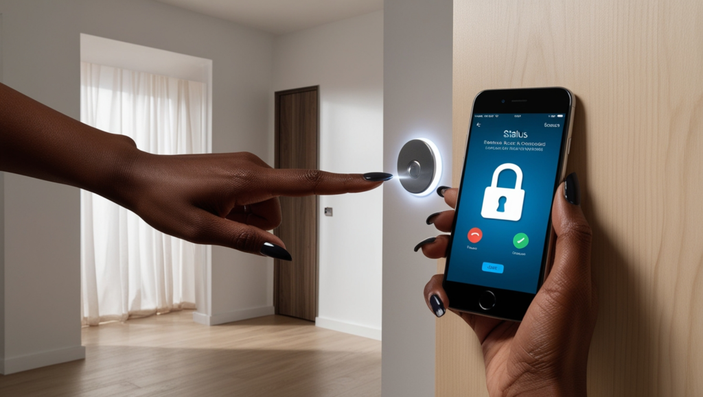 Fechadura digital de embutir controlada por smartphone