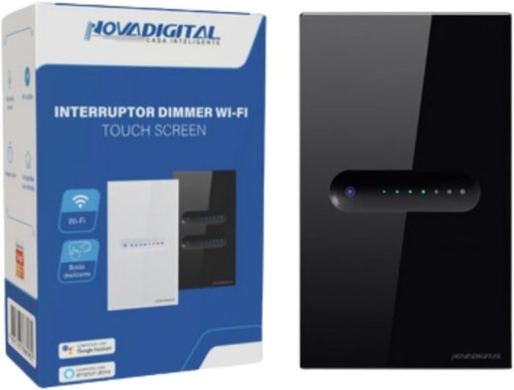 Interruptor Inteligente Dimmer 1 Botão Deslizante Touch Wifi Novadigital (Preto)