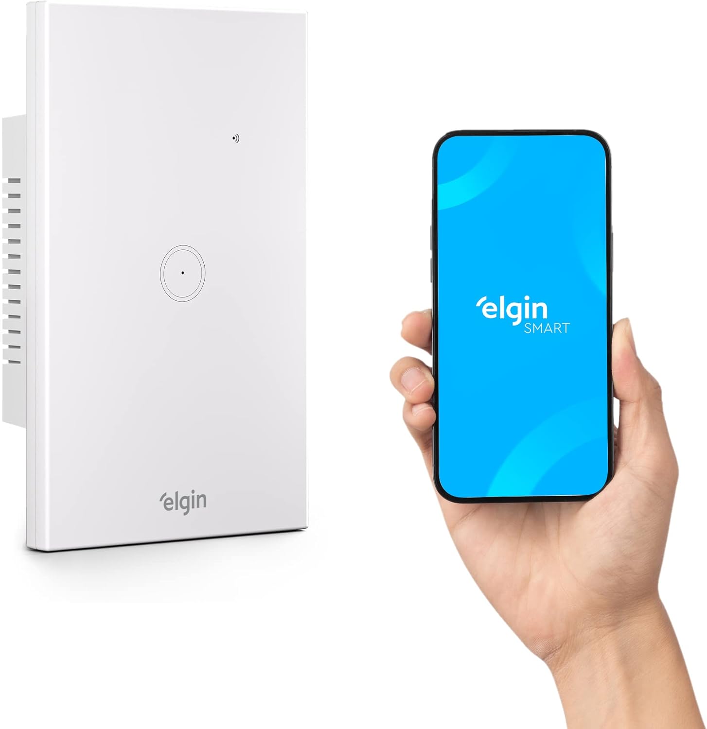 Interruptor Inteligente Touch Elgin 1 Botão Wi-Fi compatível com Alexa e Google Home
