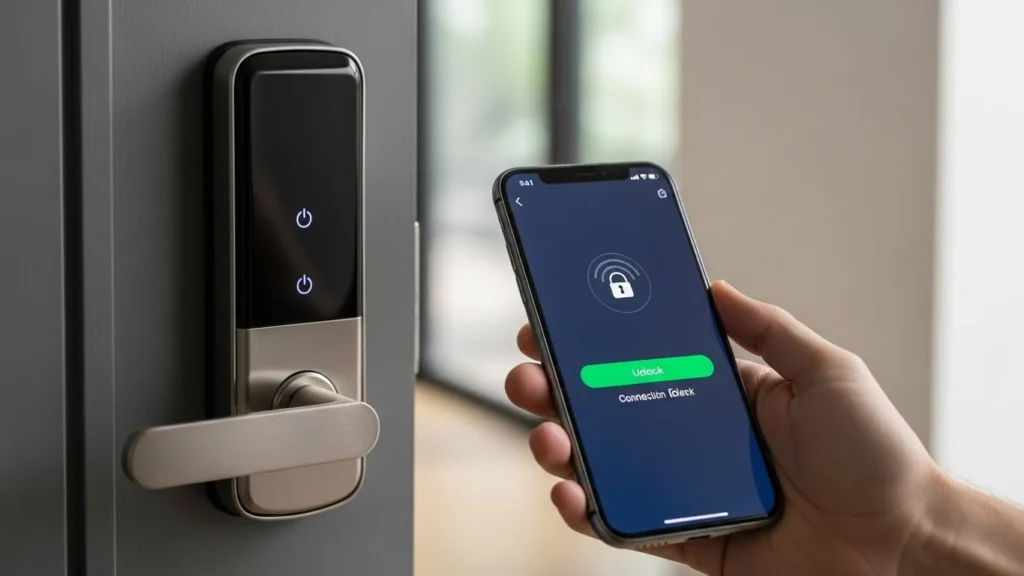 Fechadura digital não abre pelo aplicativo em smartphone
