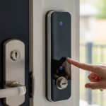 Sensor biométrico de fechadura digital sujo causando falha de leitura