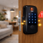 fechadura digital travando sozinha em porta residencial