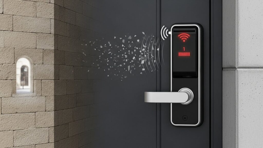 Problema de sinal Wi-Fi impedindo a conexão da fechadura digital