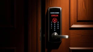 Fechadura digital bloqueada após erro de senha