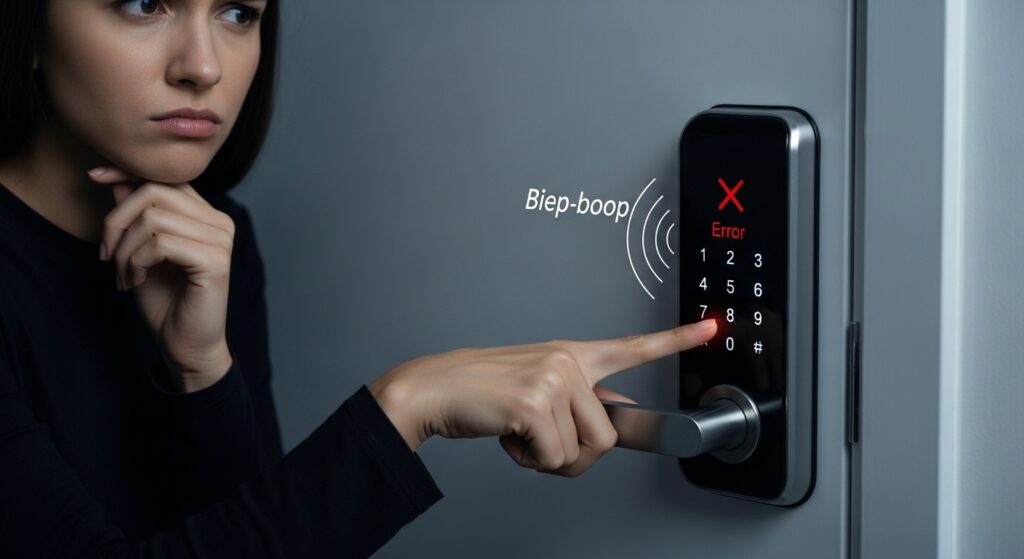 fechadura digital faz barulho mas não abre a porta