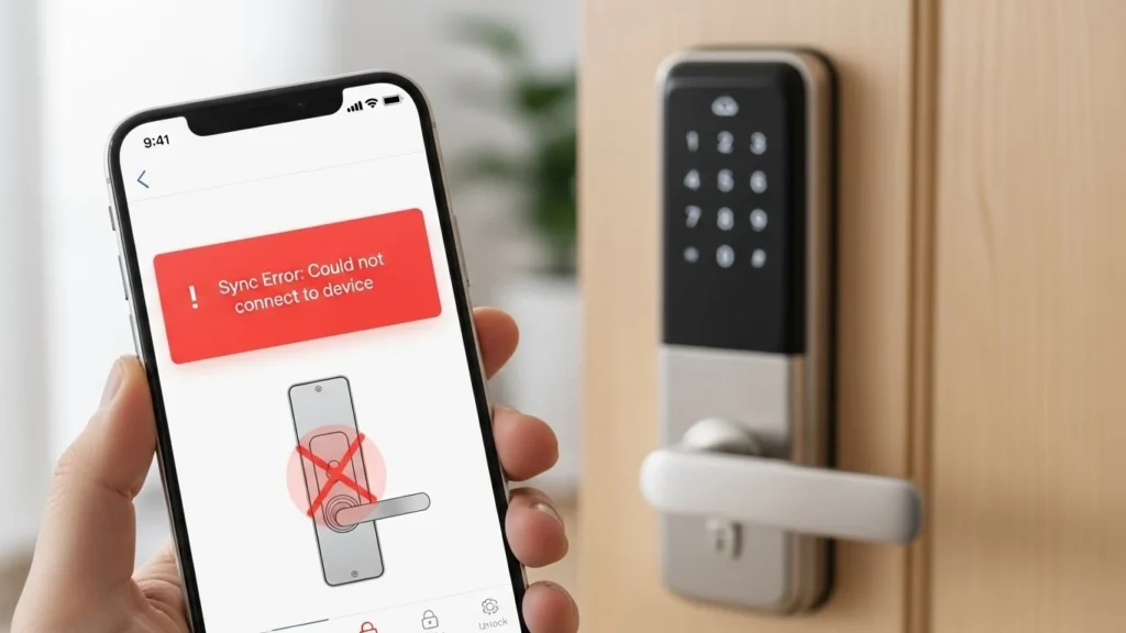 Erro de sincronização entre aplicativo e fechadura digital